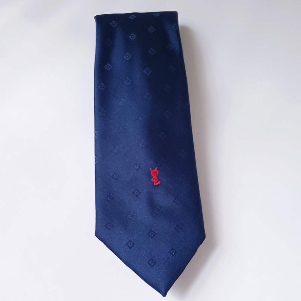 YSL Dark Blue Designer Tie - Picture 6 of 6